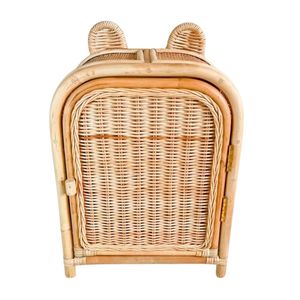 Armoire de poupée en rotin en gros avec oreilles mignonnes, source directe d'usine, armoire miniature faite à la main, organisateur de jouets pour enfants - Product Image 2