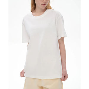 T-shirt de sport fitness en élasthanne, col rond, design uni, vêtements de sport pour la salle de sport, t-shirt personnalisé avec logo pour femmes - Product Image 5