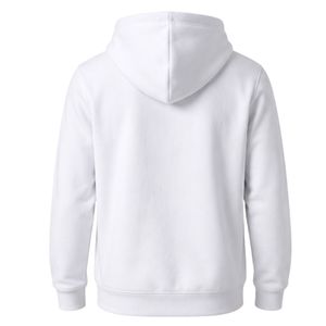 Sudadera con Capucha Blanca Básica, Manga Larga, Informal, con Cordón Ajustable y Bolsillo Tipo Canguro para Uso Diario - Product Image 2