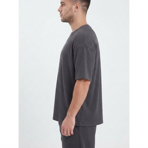 <b>Top</b> Quality DTG Puff Print 100% Cotton Tees 300 GSM Custom T Shirt Boxy <b>Cropped</b> Heavyweight T-shirt Oversized Solid Tshirts - Product Image 6