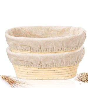 Natural Rattan Proofing <b>Basket</b> Round Banneton <b>Bread</b> Dough Fermentation <b>Basket</b> With Linen Liner Sourdough Baking Tool - Product Image 4