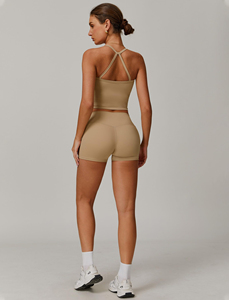 Yoga Set Two Piece Workout Sets For Women Tank Top Matching High Waist <b>Booty</b> Lifting Shorts Gym Yoga Active Wear Outfits - Product Image 2