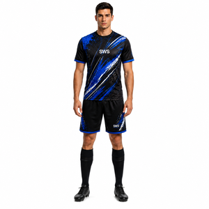 Camiseta de Fútbol Personalizada 100% Poliéster, Uniforme de Fútbol con Nombre y Número del Equipo, Cuello en V, Manga Corta, Secado Rápido - Product Image 1