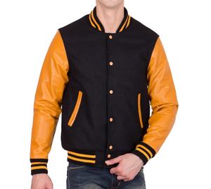 <b>Top</b> Quality Wholesale Wool Leather Sleeves Varsity Bomber Jacket College Baseball Jacket for men - Product Image 5