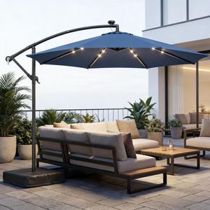 Ombrellone da Giardino in Acciaio Inossidabile con Copertura in Poliestere 2,5m/3m per Cortile, Ristorante, Spiaggia, Parco, Piscina, Uso Esterno - Product Image 5