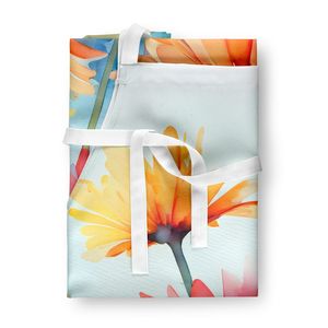 Gerbera margaritas acuarela grande Multicolor delantal de cocina Unisex adulto para cocinar hornear manualidades jardinería-servidor para hombres y mujeres - Product Image 3