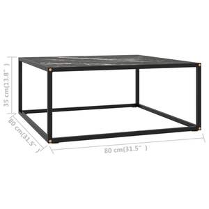 Mesa de centro de vidrio templado negro medio y acero con recubrimiento en polvo - Product Image 5