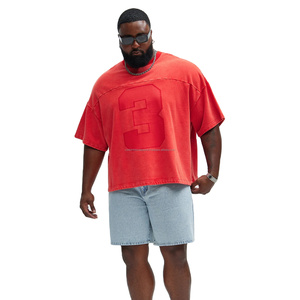 T-shirt d'été 100 % coton pour homme, doux et confortable, coupe oversize, effet délavé, tricoté, imprimé, logo personnalisé, impression DTG, sérigraphie, grammage lourd - Product Image 5