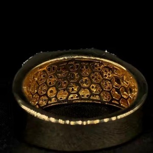 <b>Mens</b> Trendy Hip Hop Iced Out Yellow Gold with your Photos Full VS Lab Grown Diamond Hiphop Style <b>Ring</b> From Indian Manufacturer - Product Image 2