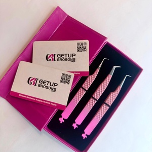 ขายส่ง GETUP BROSONS IMPEX แหนบต่อขนตาปลายโค้ง 90 องศา สีเงินเคลือบผงสองสี  ทำจากสแตนเลสสตีล - Product Image 4
