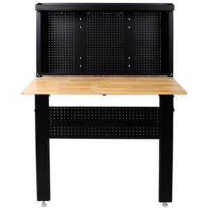 Banco de Trabajo Plegable Resistente para Montar en la Pared con Superficie de Madera de Caucho y Panel Perforado para Herramientas, Almacenamiento en la Pared que Ahorra Espacio - Product Image 2