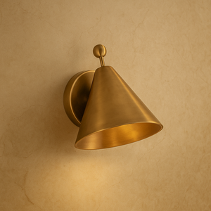 Calvin Handicraft Minimalistic Polished Italian Brass <b>Sconce</b> Wall <b>Light</b> Fixture Mid Century Modern Halloween Weddings Birthdays - Product Image 4