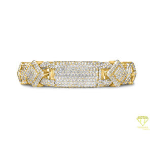 สร้อยข้อมือทองคำสีเหลืองสุดหรู ดีไซน์ Infinity Link ประดับเพชร Moissanite ระยิบระยับ พร้อมดีไซน์ที่ประณีต - Product Image 2