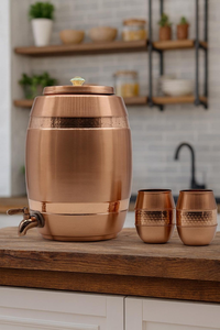 Bouteille d'eau de luxe artisanale en cuivre écologique de qualité supérieure - Fournisseur en gros Fabricant OEM Grande capacité - Product Image 3
