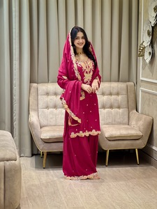 ชุดสาหรี่กะมีซผ้าไหมชิโนนอินเดียปากีสถาน ดีไซน์ทันสมัย สำหรับผู้หญิง  คอลเลคชั่นใหม่ล่าสุด  ชุดงานแต่งงาน ชุดงานเลี้ยงฤดูร้อน  ชุดพื้นเมือง - Product Image 6