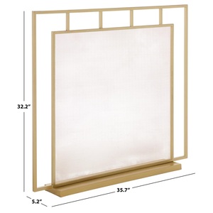 Paravent de cheminée autoportant en métal géométrique à cadre imbriqué, grille de protection résistante à la chaleur et aux étincelles, bouclier de foyer moderne - Product Image 3