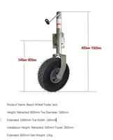Cric de remorque pivotant en acier de 1500 lb avec roue de support galvanisée et poignée latérale pivotante, nouveau cric de remorque à visser pour bateau