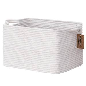 Panier de rangement en corde de coton blanc avec poignées, style nordique circulaire, pour l'organisation des articles divers - Product Image 2