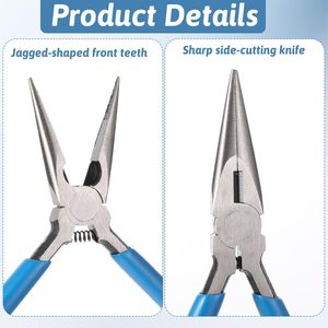 Stainless Steel Needle Nose Pliers 5 Inch Precision Long Nose Serrated Jaw Jewelry Making Tool <b>Wire</b> Bending <b>Craft</b> Electronics - Product Image 6