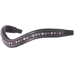 Alta calidad patente de cristal dorado decorado Bling Browbands caballos curvo suave acolchado cuero fabricación de equipos de equitación - Product Image 2