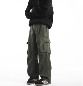 Pantalones Cargo de Hombre, Nueva Tendencia, Alta Calidad, Multibolsillos, Holgados, Casuales, Estilo Urbano, Pierna Ancha, Rectos, Color Sólido - Product Image 2