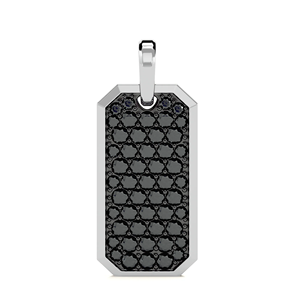 Colgante de Perro de Acero Inoxidable con Incrustaciones de Diamantes de Imitación Negros, Chapado en Rodio, Amuleto Clásico para Collar Unisex - Product Image 4