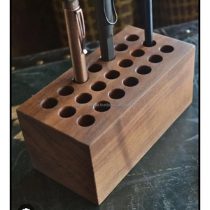 Bandeja de madera para bolígrafos con juego de bolígrafos hechos a mano Caja de regalo elegante y organizador de escritorio - Product Image 5