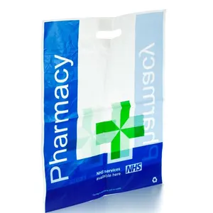 Di plastica Die Cut Handle Medicina di Imballaggio Farmacia Medicina Borsa Sacchetto di Imballaggio Sacchetto di Farmacia, Die Taglio sacchetto di Plastica