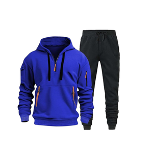 Conjunto de Sudadera con Capucha y Pantalones de Forro Polar Cálidos para Hombre, OEM Personalizado al por Mayor, Chándal Oversize Casual de Invierno para Exteriores con Bolsillos con Cremallera - Product Image 3