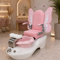 Fauteuil de pédicure pour enfants style direct usine, chaise de pédicure commerciale pour salon de beauté avec bassin, lumière LED et jet de massage