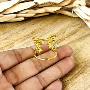 Top Choice High Demand Wide Band <b>Ring</b> Boho Brass <b>Rings</b> For Women 18k Gold Plated <b>Open</b> Cutout Statement For Wholesale/OEM/ODM - Product Image 2