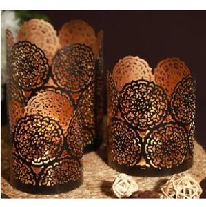 Décoration de table de restaurant, centre de table, porte-bougie, forme personnalisée, fer, métal, verre, porte-bougie chauffe-plat, porte-bougie votif - Product Image 2