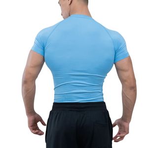 เสื้อกีฬาผู้ชายแบบคอมเพรสชั่น แขนครึ่งตัว สำหรับออกกำลังกาย วิ่ง เทรนนิ่ง ฟิตเนส แห้งเร็ว ระบายอากาศดี รับผลิตตามสั่ง ขายส่ง - Product Image 3