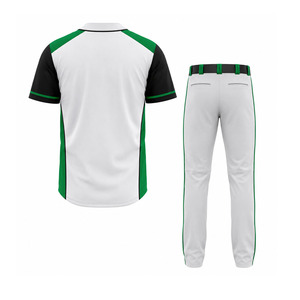 Uniforme de Béisbol para Hombre Ekin-ImpeX, Blanco, Verde y Negro, Jersey de Manga Corta, Pantalones Grises, Conjunto Transpirable, Corte Regular, para Todas las Temporadas - Product Image 2