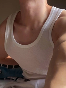 Débardeur côtelé moulant en coton et élasthanne respirant pour homme – Idéal pour la maison, le sommeil, les loisirs ou le sport – Style décontracté et sexy sans manches - Product Image 2