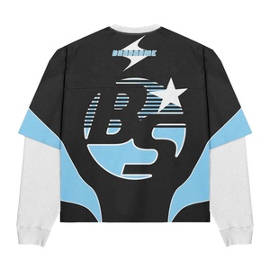 100% algodón polar calidad Premium manga doble cuello en V suéter de gran tamaño sudadera patrón sólido invierno Sudadera con capucha para hombres - Product Image 5