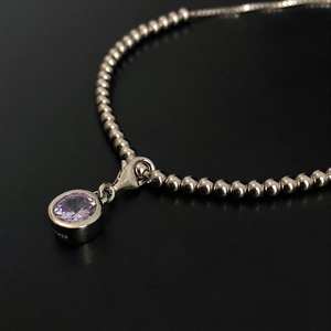 Birthstone <b>Set</b> Charm <b>Bracelet</b> Sterling <b>Silver</b> Alexandrite June Birthstone Gemstone Gift For Women - Product Image 5