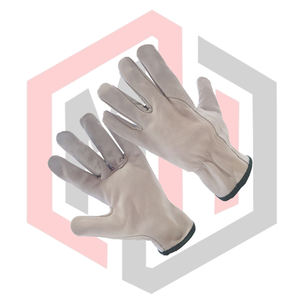 Gants de sécurité respirants certifiés anti-coupure en cuir pleine fleur de couleur personnalisée pour les travaux mécaniques et de jardinage - Product Image 4