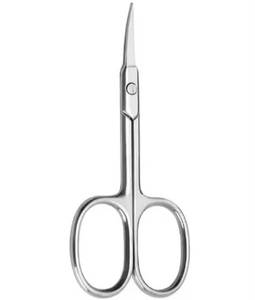 Ciseaux à manucure avec lames courbées en acier inoxydable et manches en plastique bleu pour la coupe des cuticules - Product Image 2