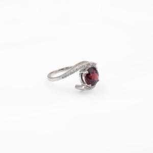 925 Sterling Silver Natural <b>Garnet</b> <b>Ring</b> Rhodium Plated OEM ODM Fine Jewelry - Product Image 3