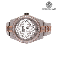 Montre de luxe Hip Hop entièrement sertie de diamants Moissanite VVS, en acier inoxydable, automatique, mécanique, pour homme, à vendre