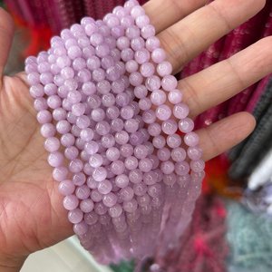 Natural Kunzite Smooth Gemstone <b>Beads</b> Loose Purple for Jewelry Making Strand IGI Certified ZUBEDA GEMS JEWELRY Wholesale - Product Image 2