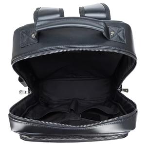 Sac à dos léger en cuir véritable avec fermeture éclair pour hommes et femmes, sac d'affaires professionnel noir pour ordinateur portable, élégant, grande capacité, voyage - Product Image 4