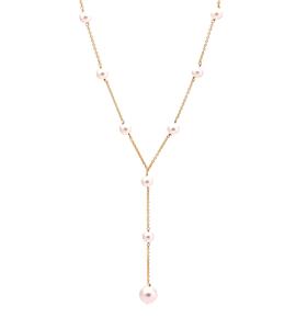 Collier en argent sterling 925 plaqué or 18 carats avec perle de nacre blanche ronde de 10-6 mm - Product Image 3