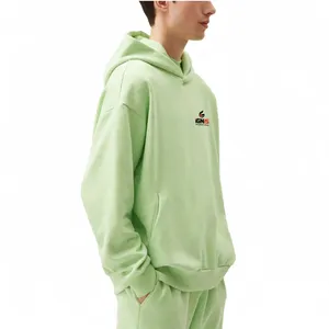 เสื้อฮู้ดดี้ผู้ชายไซส์ใหญ่สีเขียวอ่อนแบบสวมใส่สบาย มีกระเป๋าหน้า  รับออกแบบตามสั่งและบริการ OEM - Product Image 2