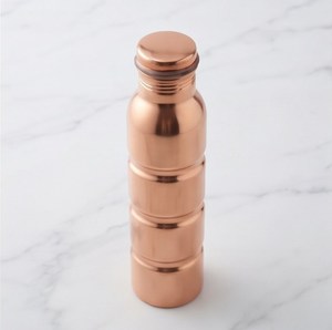 Bouteille d'eau en cuivre avec couvercle à visser, gourde métallique réutilisable moderne pour un usage quotidien, maison, bureau, voyage, yoga - Product Image 1