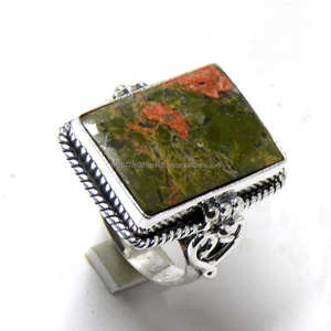 Joyería de Plata de Ley 925, anillo rectangular, anillo de cabujón, anillo de mujer, regalo para ella - Product Image 2