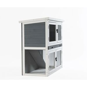 Casetta per Animali Domestici a Due Piani in Legno Massiccio per Conigli, Cani, Pollai e Gabbie per Polli - Facile da Pulire - Product Image 6