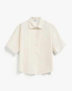 Camisa de Alta Calidad para Mujer, Casual, Transpirable, para Todas las Temporadas, de Poliéster/Algodón, Color Sólido, Manga Ancha, Corte Holgado, Cuello Camisero - Product Image 1