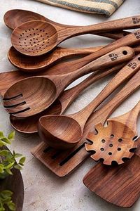 Raw Handcrafted <b>Wooden</b> <b>Salad</b> <b>Servers</b> Set Eco Friendly Dishwasher Safe Serving Spoon Fork And Knife For Fresh <b>Salads</b> Set - Product Image 6